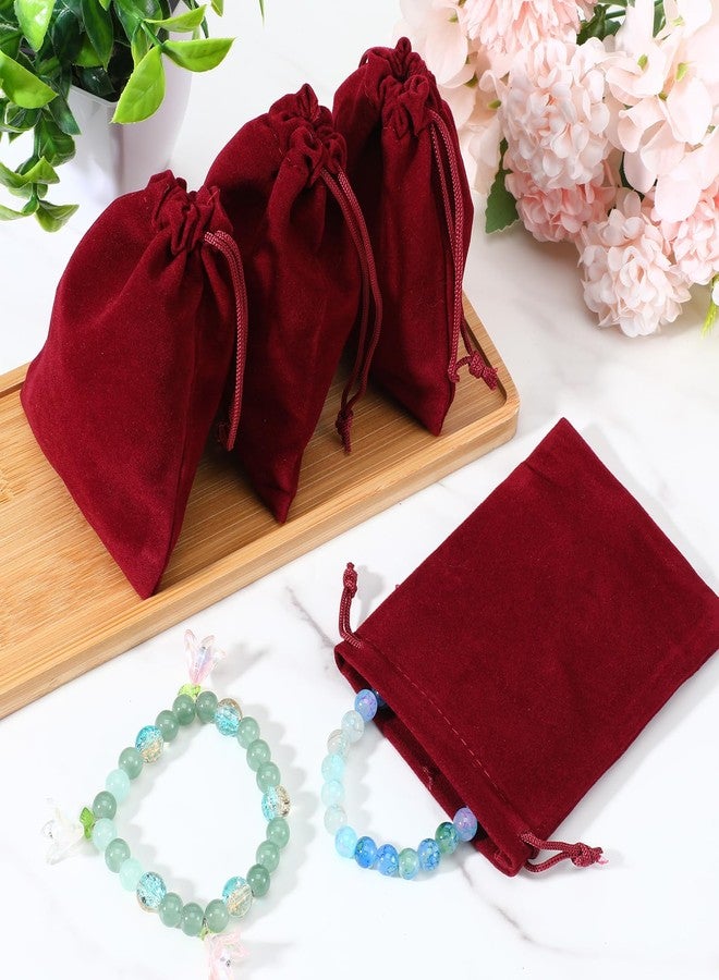 Exclaith 20Pcs Velvet Drawstring Pouches, 3x4 inch Premium Velvet Bags with Drawstring Small Velvets Bags Jewelry Candy Dice Gift Party Favor Treat Bag Pouch Advent Calendar Bag for Christmas Jewelry Bracelet - Image 4